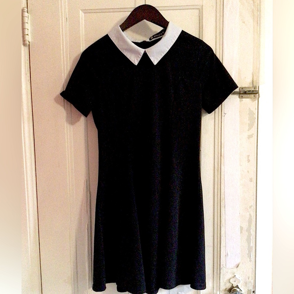 Peter Pan Contrast Collar Short Sleeved Dress